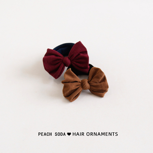 韩系甜美蝴蝶结发圈橡皮筋扎头发精致可爱高弹力简约头绳咖色发绳