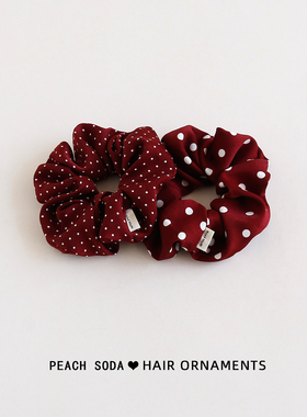 港风复古波点红色大肠发圈气质发绳女扎头发洋气头绳高级感头饰女