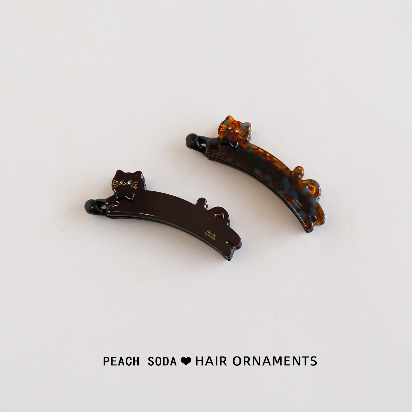 法式气质高马尾竖夹可爱猫咪香蕉夹扭扭发夹发饰简约后脑勺盘发夹