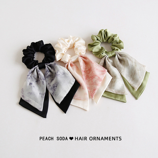 高端马尾头饰 晕染大肠发圈头绳女飘带发绳发带2025新款 法式 少女