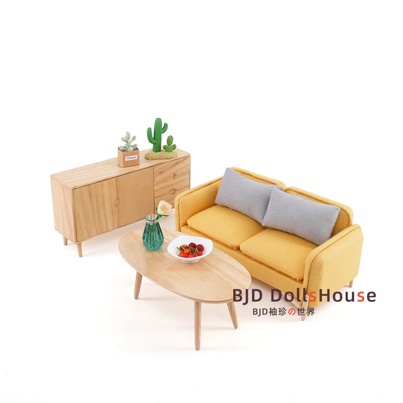 bjd实木沙发家具blythe12分模型