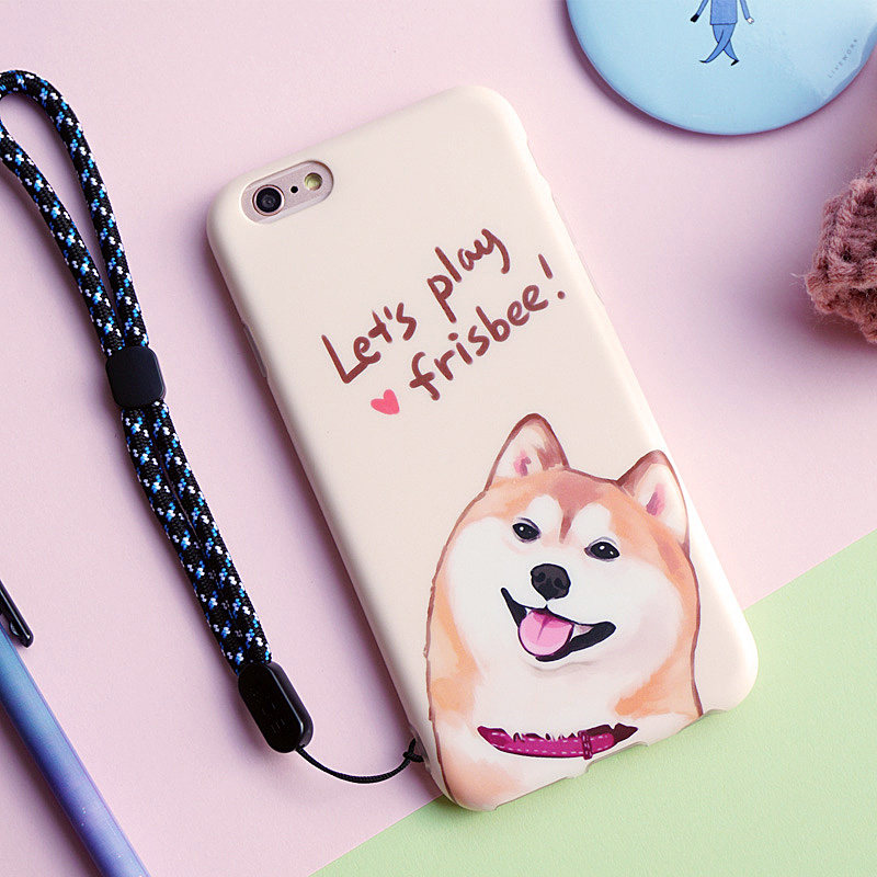 苹果iphonex手机壳xs max全包软壳柴犬6s/7/8plus保护套 磨砂狗狗