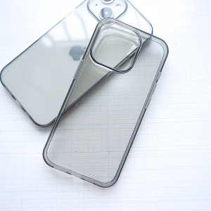 适用苹果iPhone15手机壳手机套15Pro简约15Plus防滑软壳新款15Pro Max抗摔透灰色透明色高于屏幕高于镜头