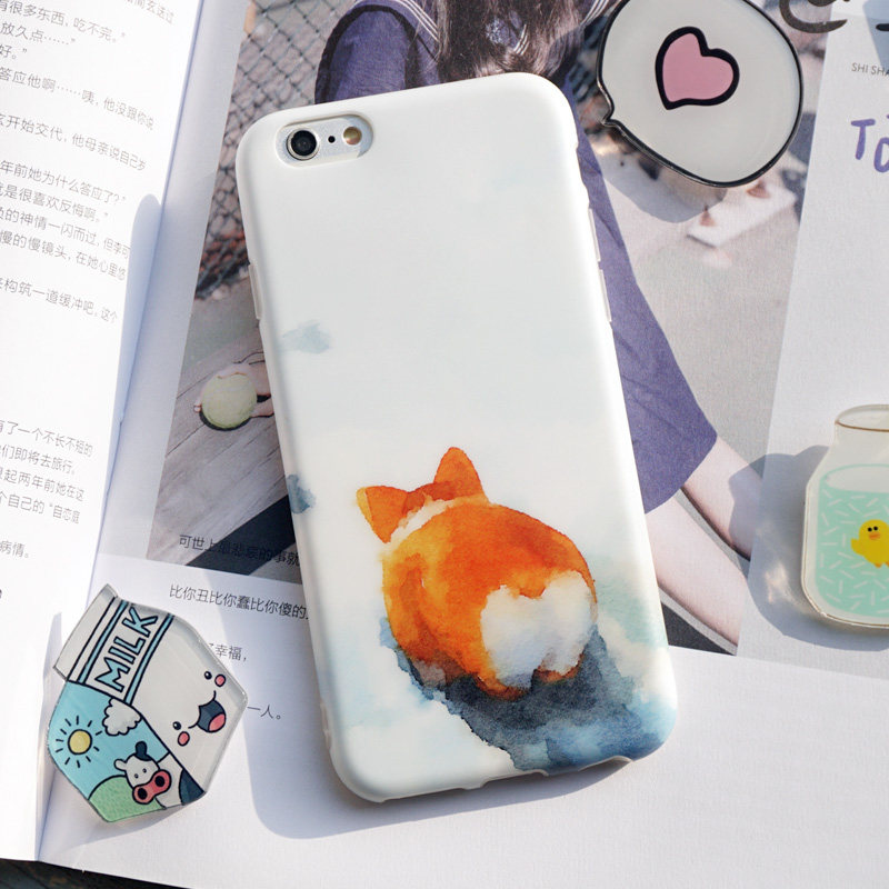 苹果iPhone6s手机壳卡通8p可爱狗狗柯基plus软壳全包x/max/xr新品
