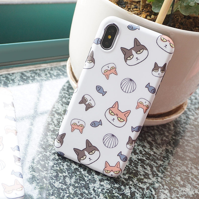 iphoneXs苹果手机壳原创x猫咪Max像素猫6s软壳8plus黑边7抗摔Xr新