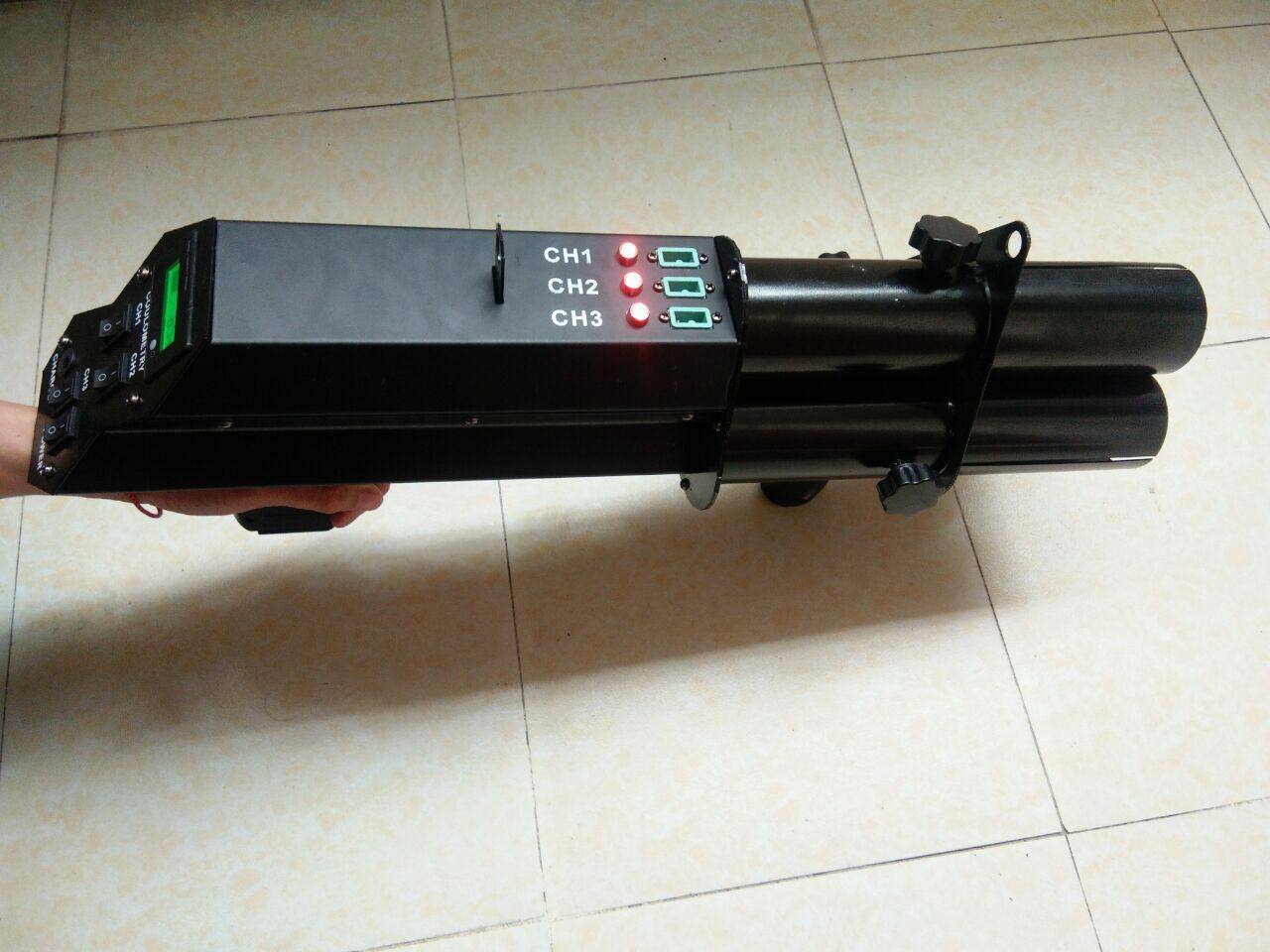 电子礼炮枪充电电子炮三头礼花枪 电子礼炮弹酒吧手持dj礼炮枪