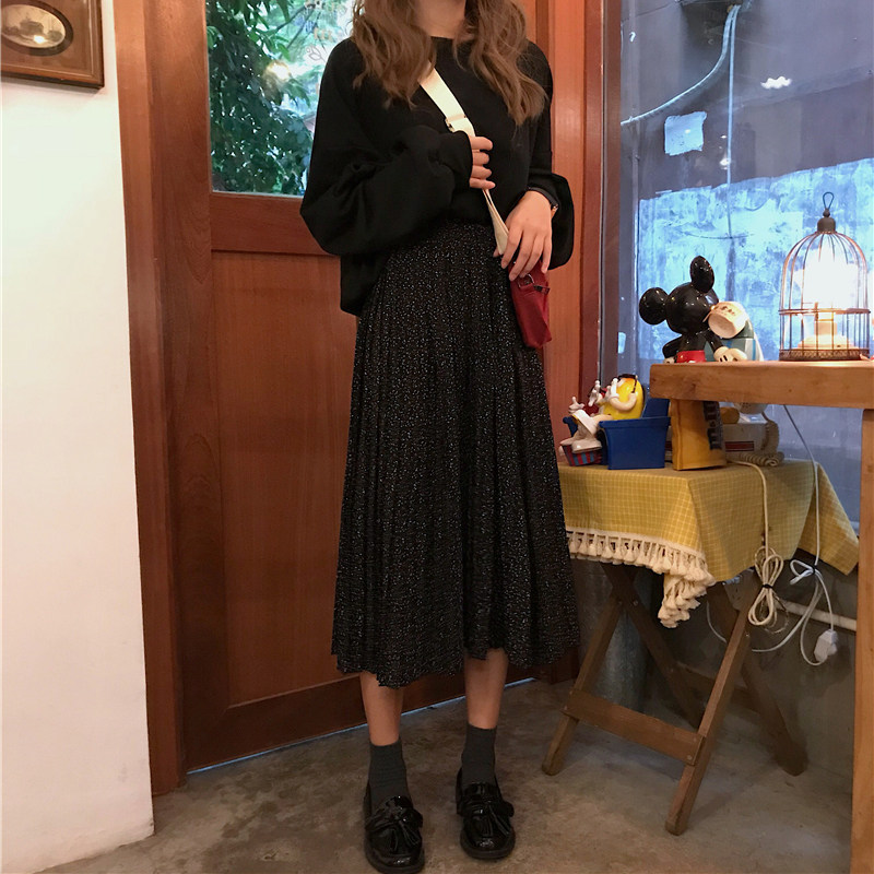 裙子女2019新款韩版百搭宽松学生显瘦松紧腰中长款碎花百褶半身裙|ruв категории Женская одежда, юбка - от Buy2taobao.com для оказания профессиональной услуги покупки агента Taobao