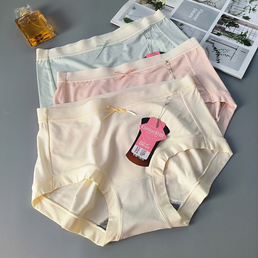 彩田少女中腰无痕舒适抗菌女内裤