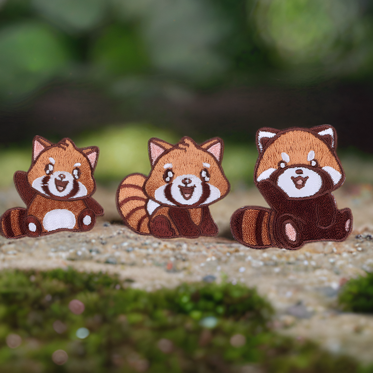 呆萌小熊猫刺绣贴羽绒服装饰贴