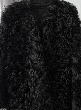 2025秋冬新款顽童托卡皮毛一体毛毛外套女加厚人造羊卷毛环保皮草