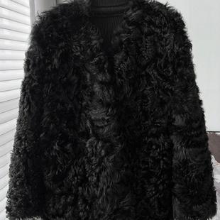 2025秋冬新款顽童托卡皮毛一体毛毛外套女加厚人造羊卷毛环保皮草