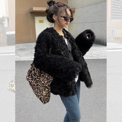 小香风羊羔毛绒外套加厚环保皮草