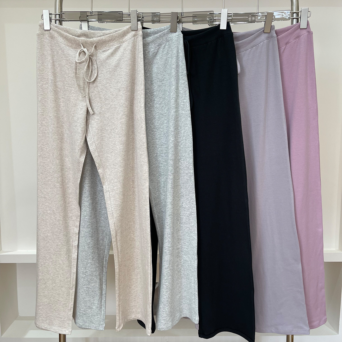 Skims同款Cotton Jersey女士低腰抽绳休闲裤棉氨高弹长裤宽松舒适