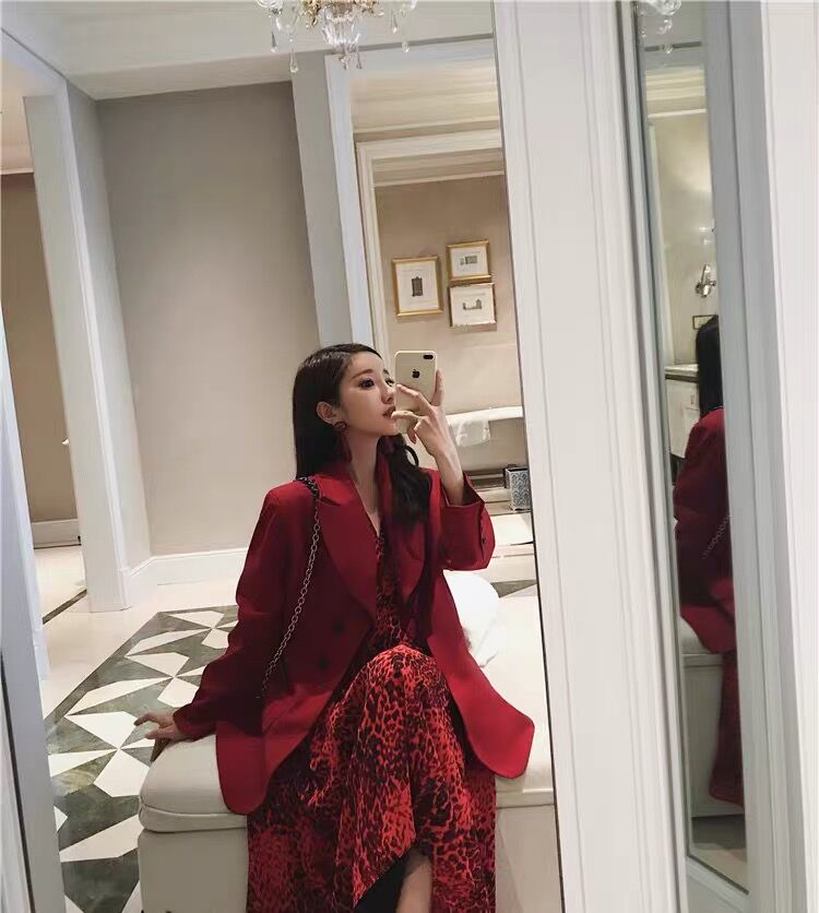 小潘潘自制假2件chic女红色