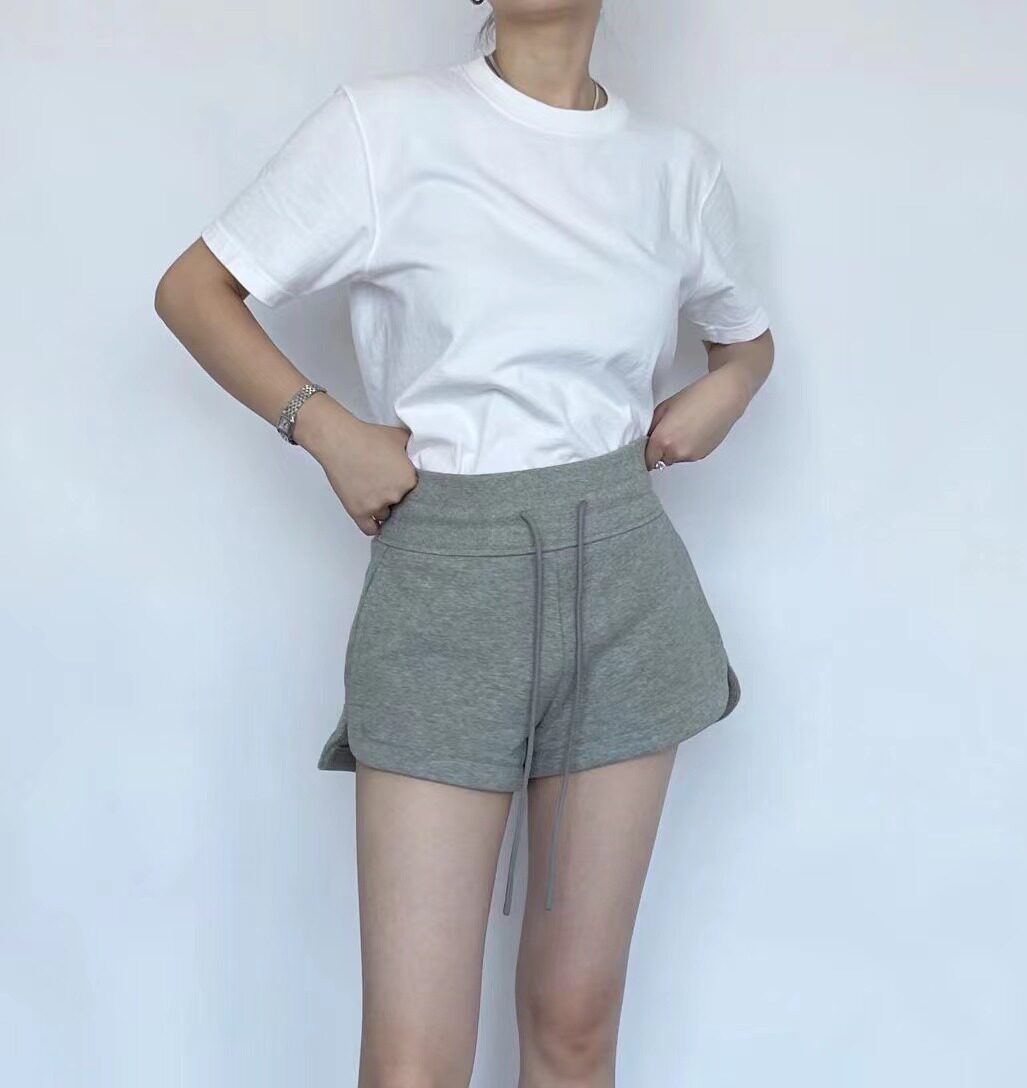 运动休闲短裤女 实穿低腰宽松短卫裤 内设网状安全裤 烟灰色/黑色
