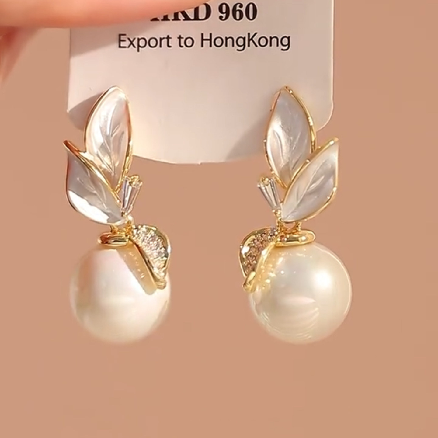 叶子珍珠耳环女小众设计感高级精致轻奢耳饰2026新款爆款独特耳钉