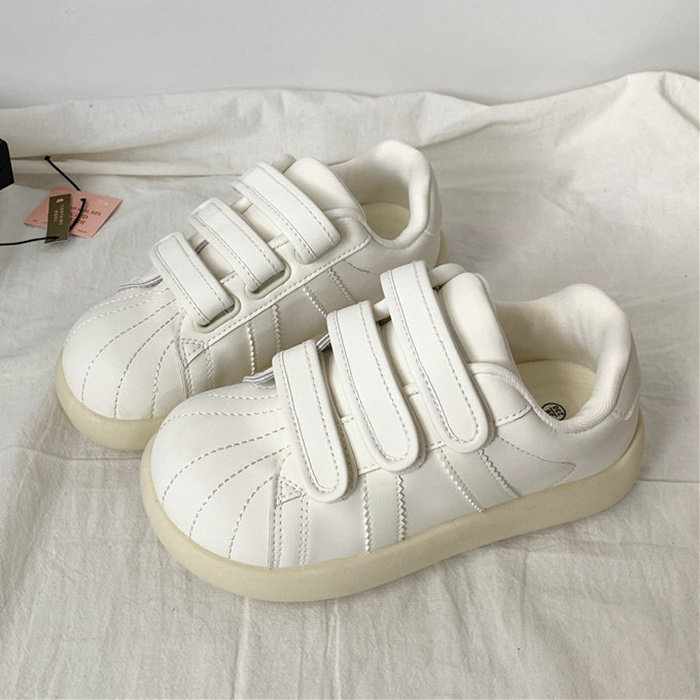 夜晚晚 奶白魔术贴小白鞋女2026新款春季百搭厚底面包鞋休闲板鞋,女鞋,棉鞋,淘宝优惠券,粉丝福利购,淘宝优惠卷