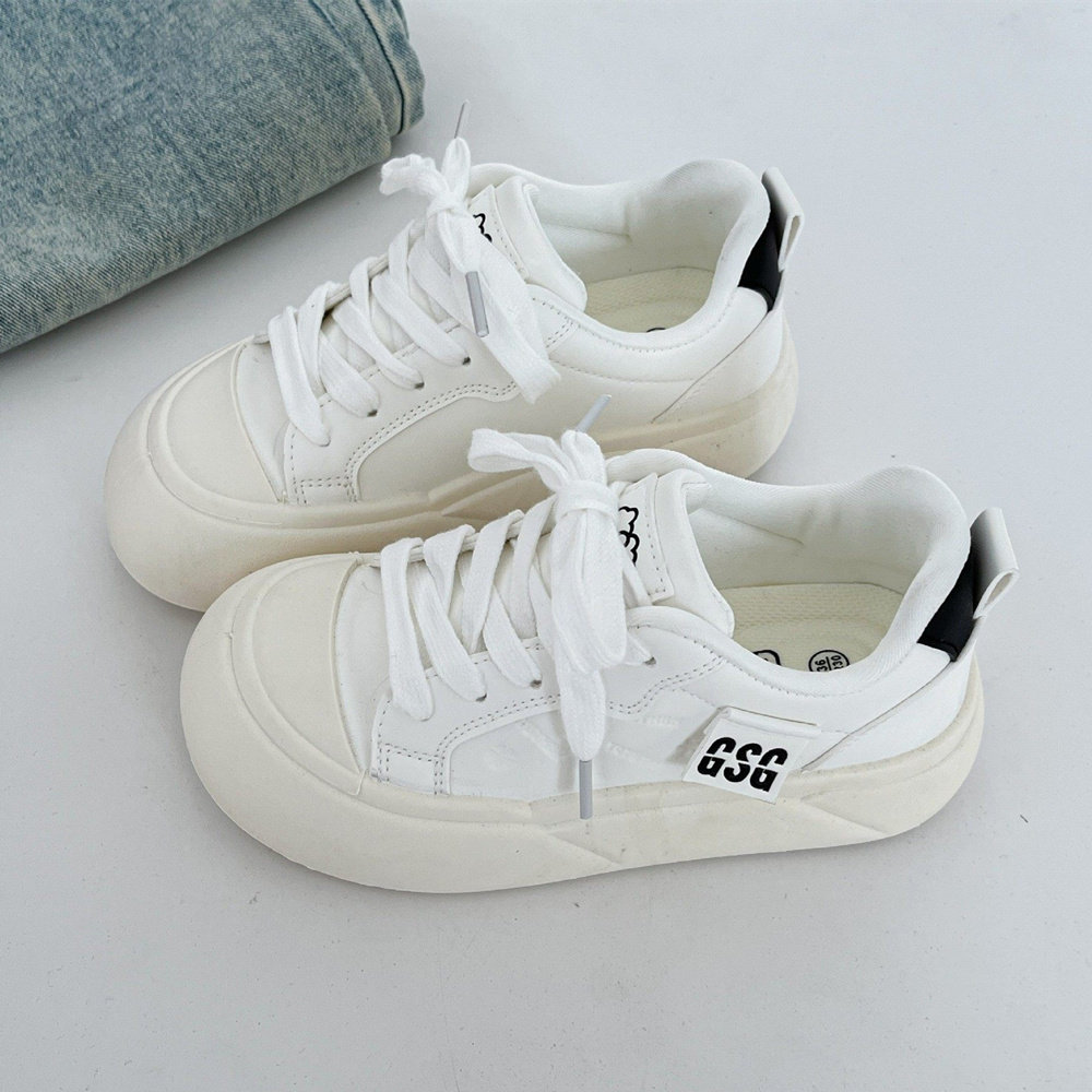 夜晚晚 韩系厚底小白鞋女2026新款春季百搭面包鞋休闲板鞋学生鞋,女鞋,棉鞋,淘宝优惠券,粉丝福利购,淘宝优惠卷