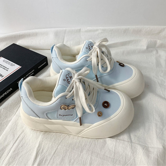 夜晚晚 厚底面包鞋女2026新款春季小众ins潮大头板鞋百搭小白鞋子,女鞋,棉鞋,淘宝优惠券,粉丝福利购,淘宝优惠卷