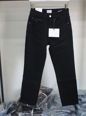 依炫韩95023时尚修身底抓毛小直筒牛仔裤2025年冬季女显瘦九分裤