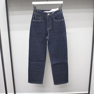 代嘉儿B9191丹宁蓝小直筒牛仔裤森调2026年春季女高腰九分法棍裤