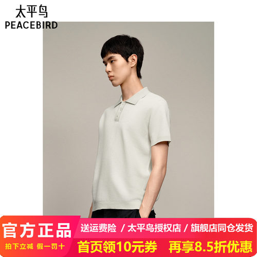 太平鸟男装T恤25夏季新款柔软纯色polo衫 B1EEF2328
