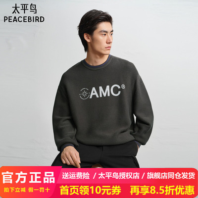 【商场同款】太平鸟男装OAMC联名25冬季新款字母毛衫B2EBF4513