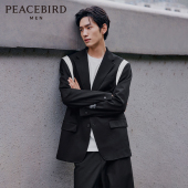 休闲肩部撞色西服便西外套男士 太平鸟男装 西装 新款 秋季