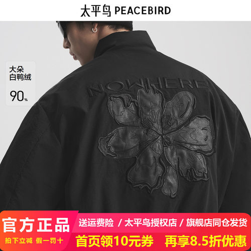【商场同款】太平鸟男装立领刺绣羽绒服冬新款潮流外套B2ACF420E