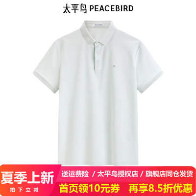 【王鹤棣同款】太平鸟男装 翻领短袖t恤24休闲polo衫B1COE2109