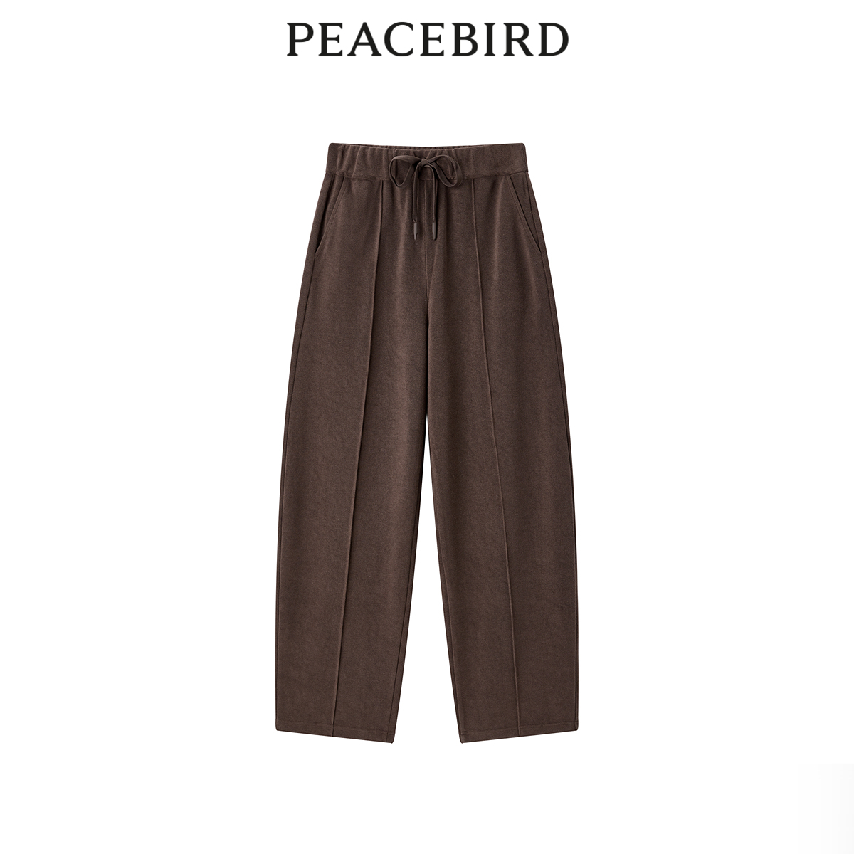 太平鸟女装冬季新款生椰丝绒休闲针织裤A1GBD4495