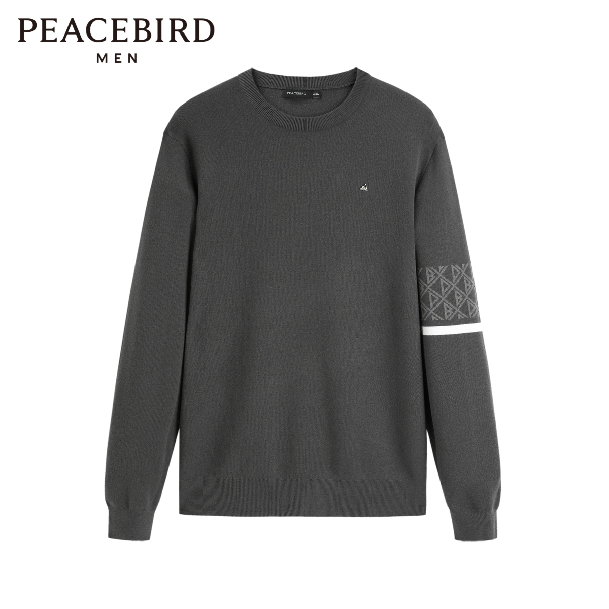 太平鸟男装冬季新款圆领毛衣套衫针织毛衣B1EBD4249