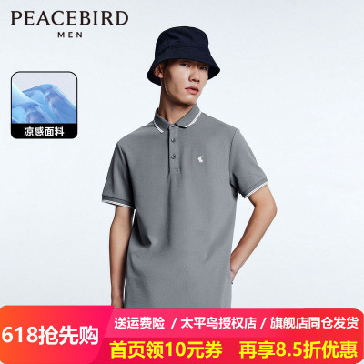 太平鸟男装 夏季新款胸前刺绣Polo衫B1DBD2223