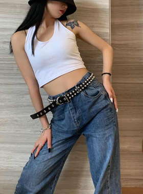 朋克铆钉机车摇滚风金属腰带