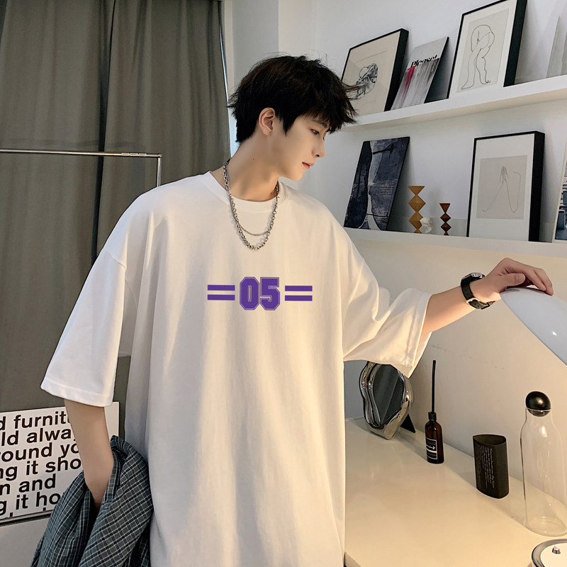 夏季新品潮流港风男士t恤打底衫大码宽松半袖T恤XZ405-T19-P25,男装T恤,星座405