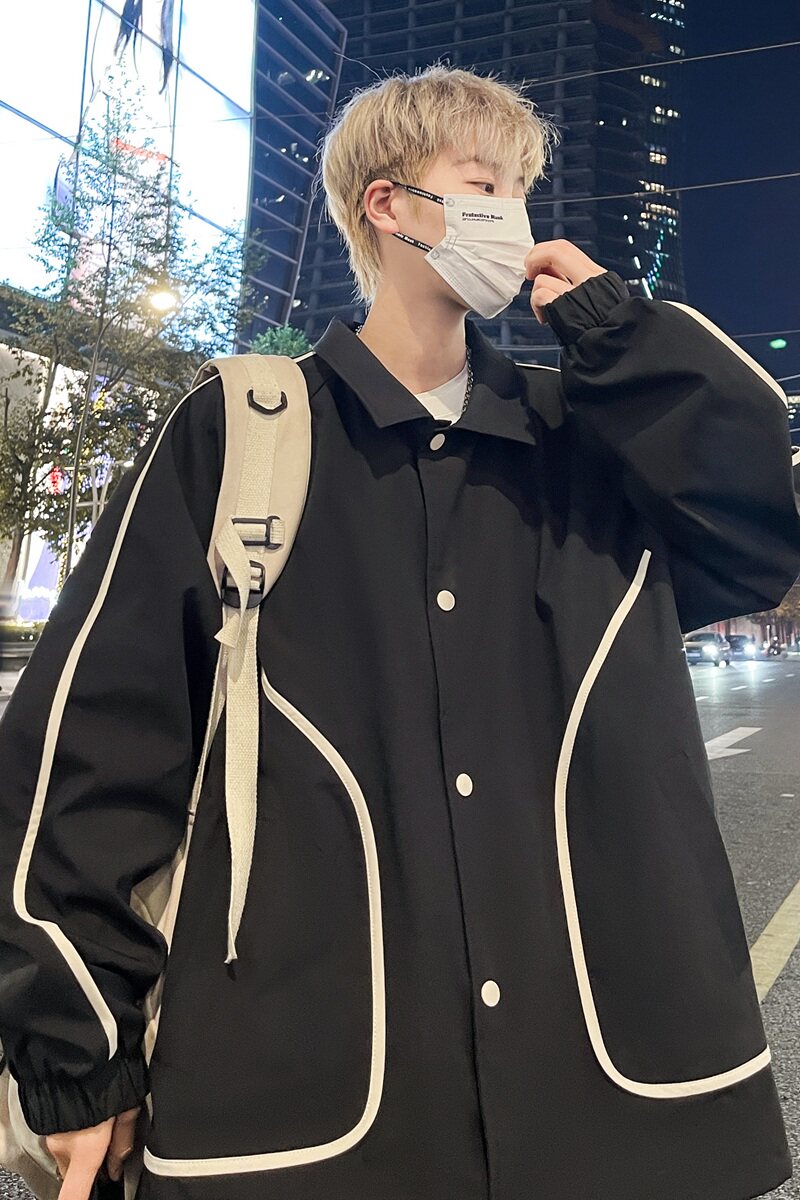 春季潮流大码夹克外套男士休闲拼接外穿衣服xz405-JK01-p75,男装夹克,星座405