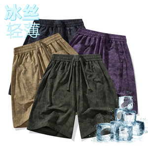 夏季冰丝松紧男士短裤XZ405-K003-p40