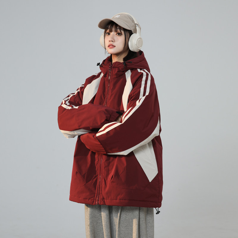 中性风2024冬季潮流拼接保暖冲锋棉衣外套XZ405-Y14-P110,男装棉衣,星座405