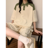 女装类目宽松夏季两件套短袖宽松运动套装XZ405-TZ88-p55，女装运动套装，星座405