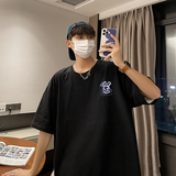 2024新品宽松大码圆领印花短袖T恤男XZ405-T05-P25，男装T恤，星座405