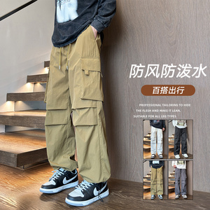 2024新品秋季褶皱宽松松紧工装伞兵裤男XZ405-K1008-P45图片