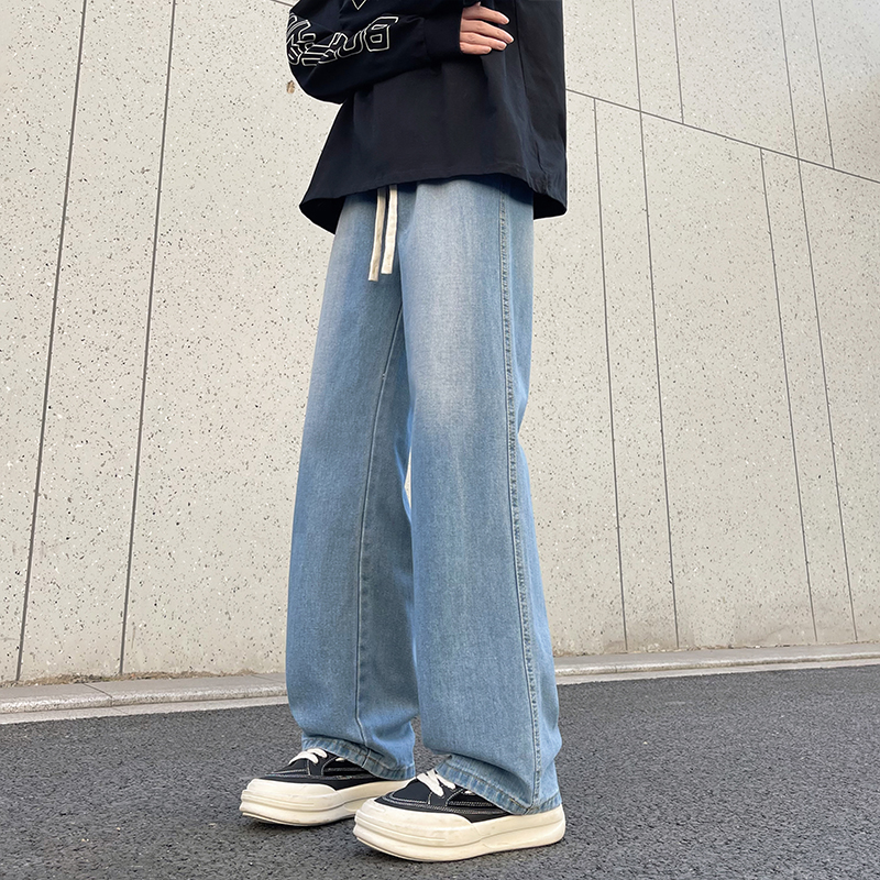 新款男牛仔裤宽松大码直筒长裤微喇潮牌牛仔裤XZ405-K125-P45，男装牛仔裤，星座405