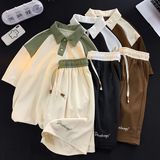 夏季潮流男短袖刺绣宽松短裤运动休闲套装XZ405-TZ88-p55，男装休闲套装，星座405