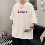 2024夏装短袖T恤宽松港风潮流男士印花大码t恤XZ405-T15-P25，男装T恤，星座405
