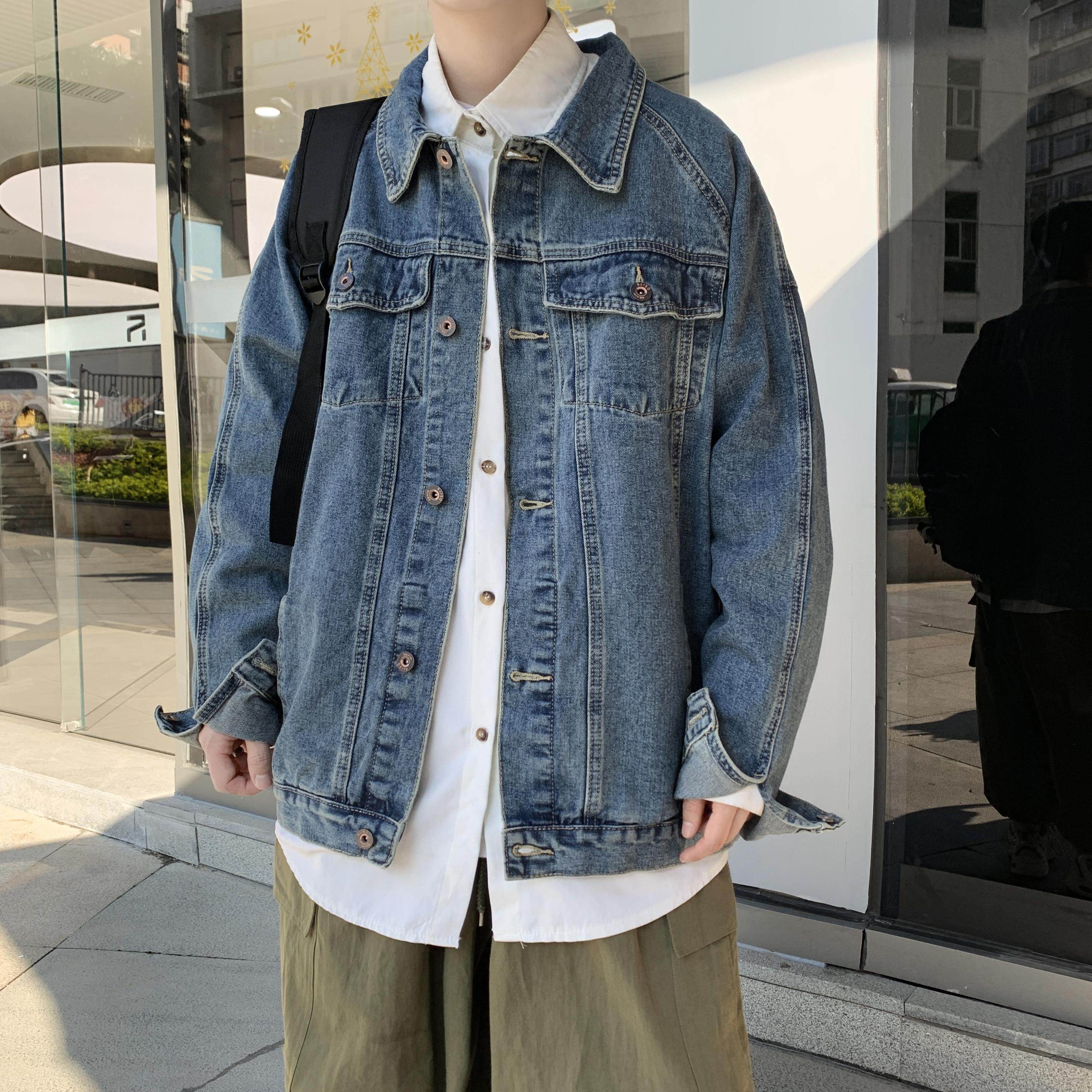 牛仔衣男港风宽松牛仔褂外套美式高街休闲夹克xz405-jk21-P85图片