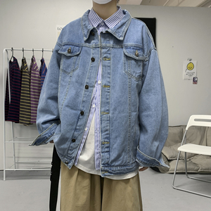 青春男牛仔衣潮流春季宽松牛仔夹克男XZ405-J图片