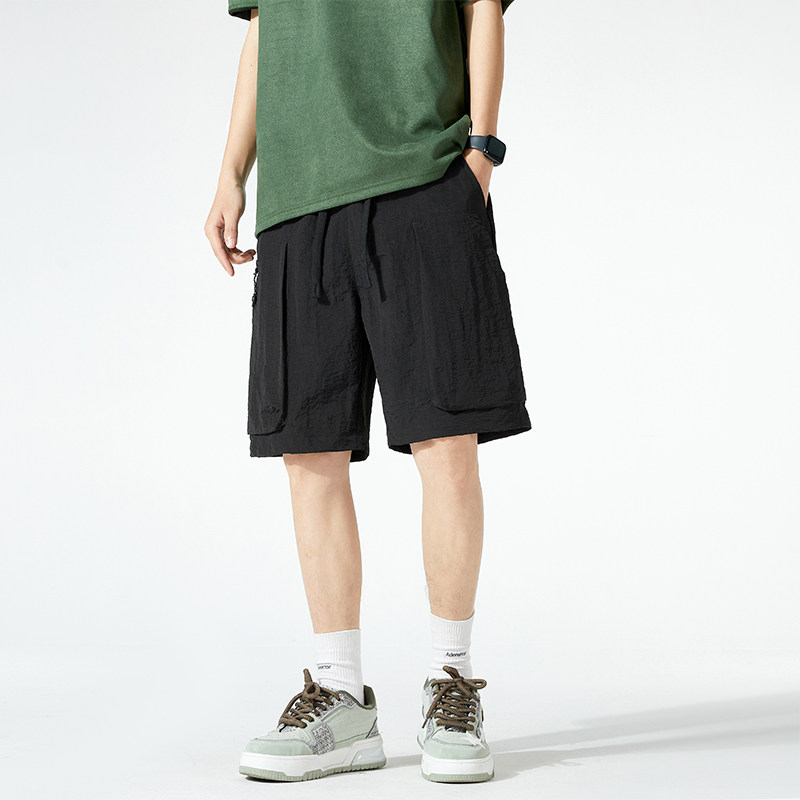 白底日系潮流工装松紧速干薄款男短裤XZ405-K236-P35控58图片