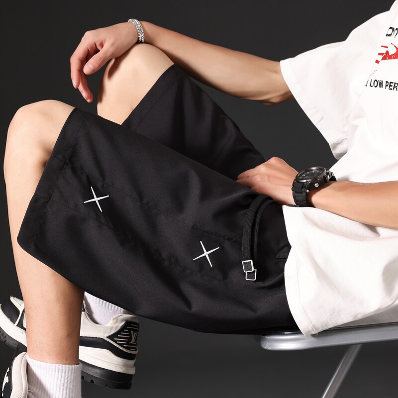 2025夏季新款男装宽松休闲短裤潮流百搭五分裤XZ405-K002-P35,男装牛仔裤,星座405