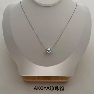 天然海水真多麻项链AKOYA路路通吊坠18K金颈饰经典百搭时尚锁骨链