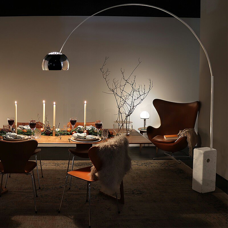 意大利FLOS Arco LED 现代简约大理石落地灯客厅卧室书房钓鱼灯具